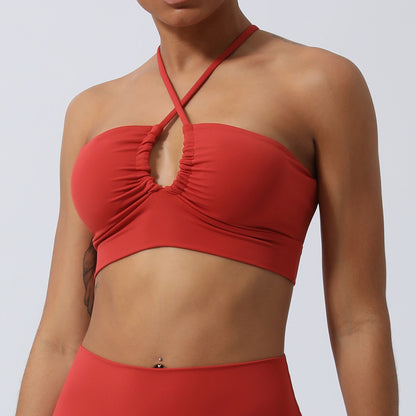 Nude Feel Hollow Cutout Push-up Sports Bra