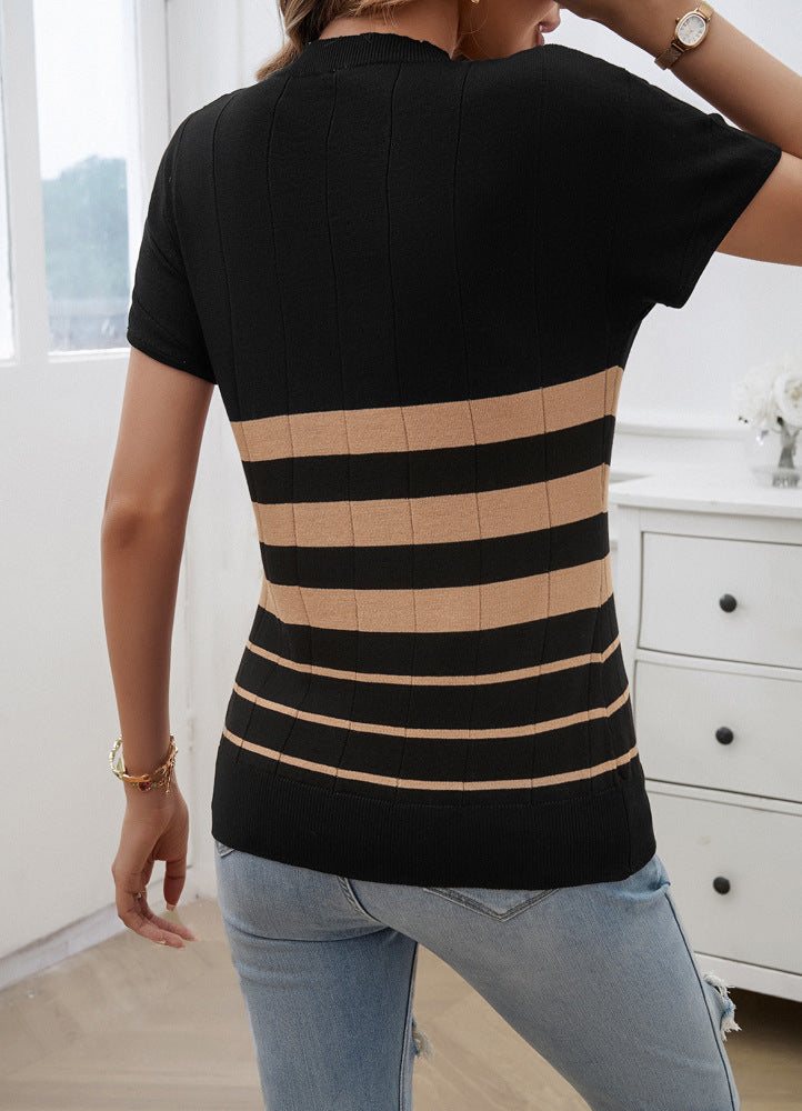 Elegant Slim Striped Sweater