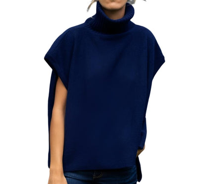 Turtleneck Sleeveless Casual Sweater