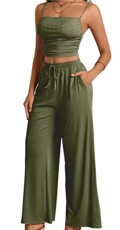 Casual Trousers Sexy Comfortable Refined Two-Piece Pants Set