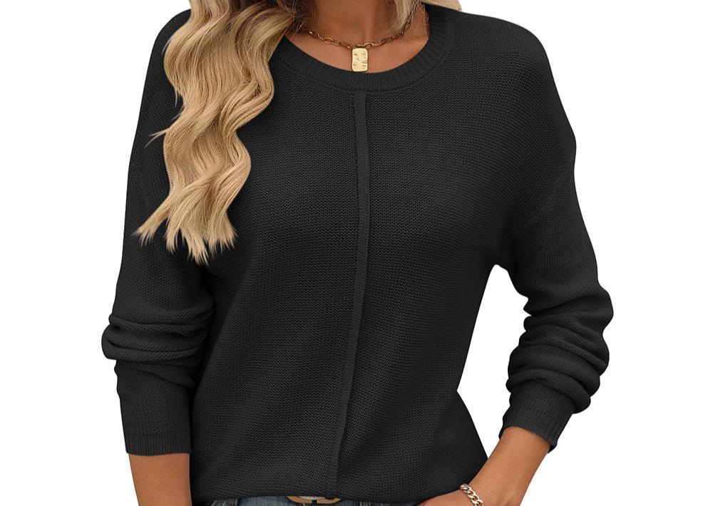 Long Sleeve Knitted Thick Needle Casual Sweater