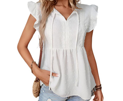 Ruffled Shirt Top