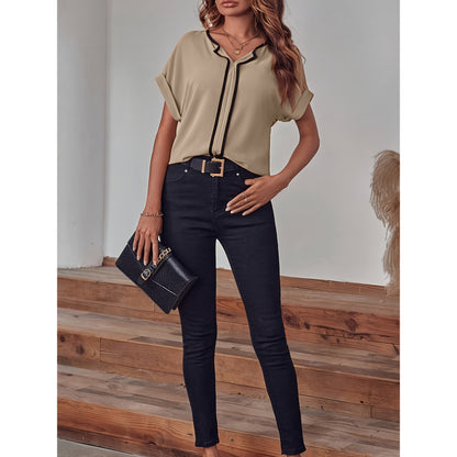 Elegant Short Sleeve Blouse