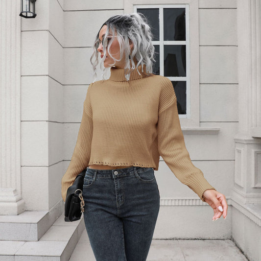 Turtleneck Short Knitted Sweater