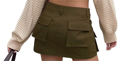 Retro Cargo Pockets Miniskirt