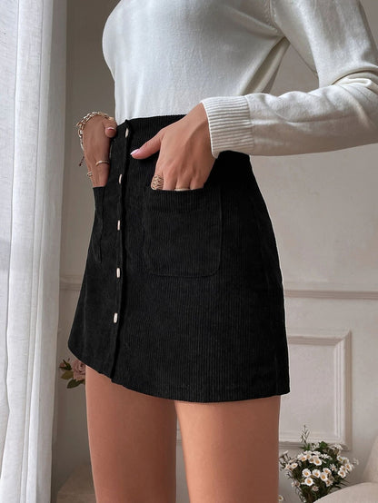 Corduroy Hip Skirt