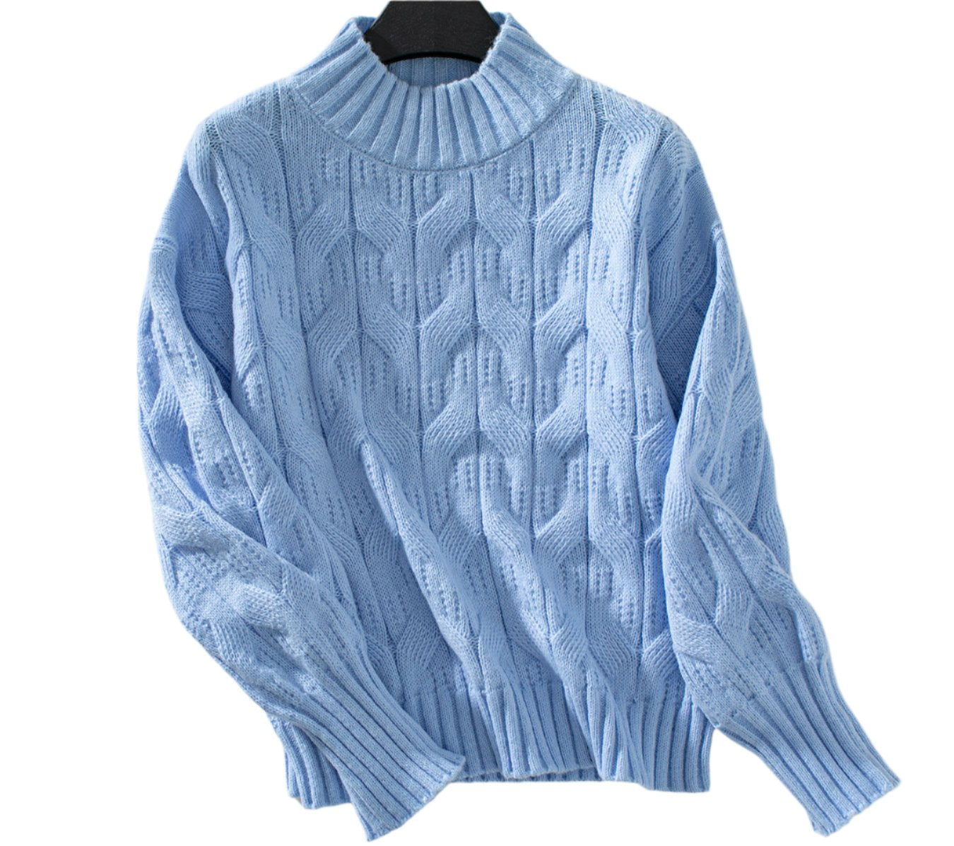 Half Turtleneck Cable Knit Sweater