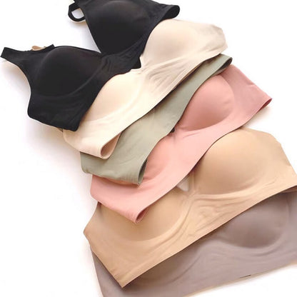 Nude Feel Seamless Thin Soft Support Comfortable Bra Set