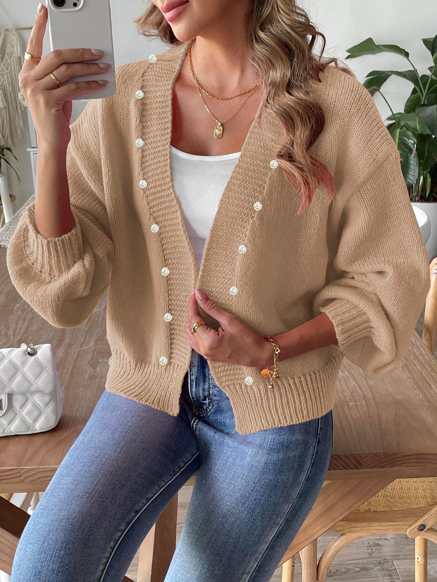 Pearl Beaded Cardigan