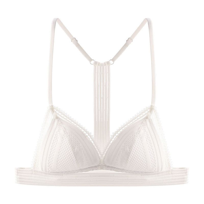 Bralette French Triangle Cup Thin Wireless Lace Sexy Bra Set