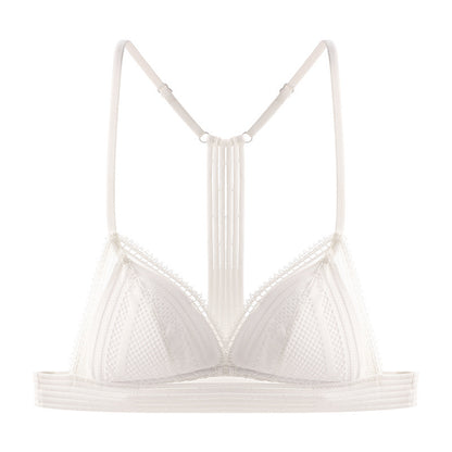 Bralette French Triangle Cup Thin Wireless Lace Sexy Bra Set