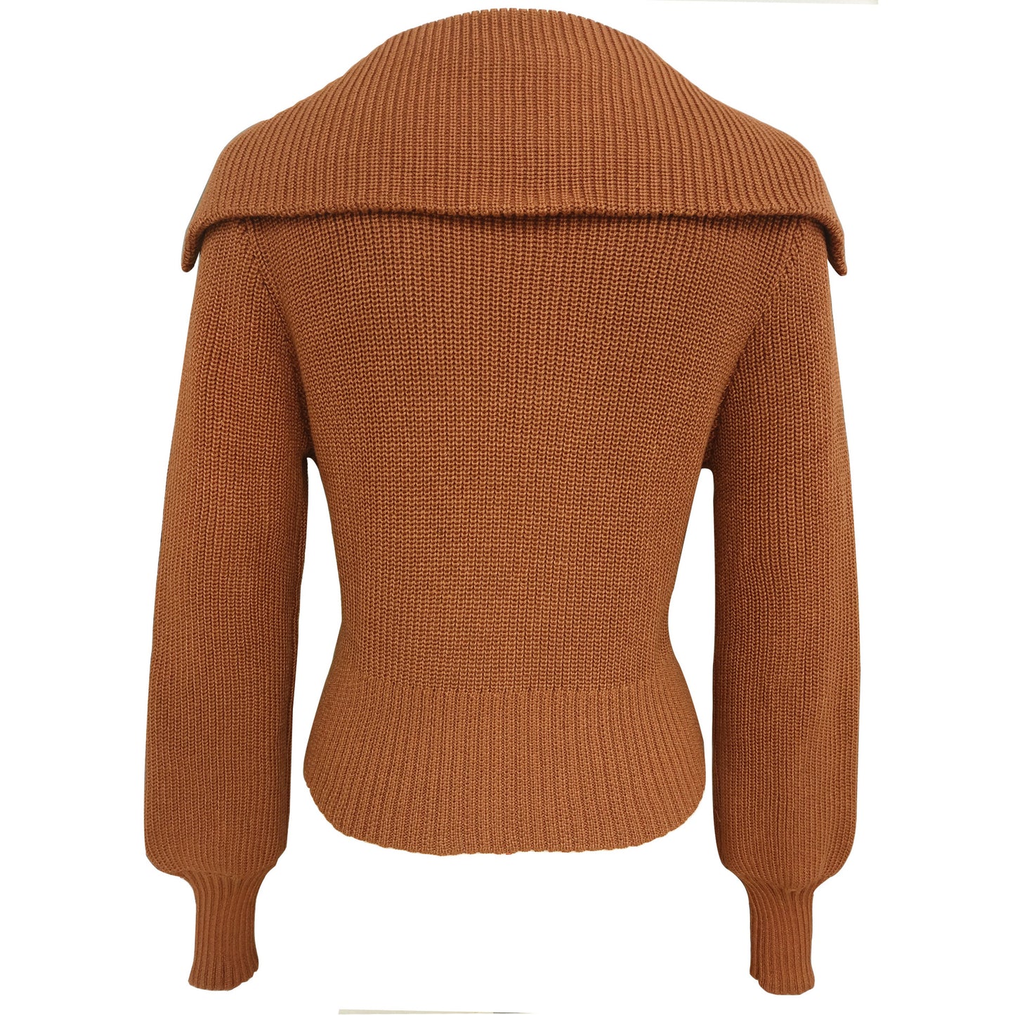 Zipper Wide Collar Sweater