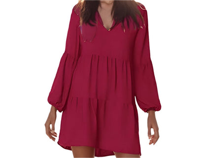 Lantern Long Sleeve Loose Dress