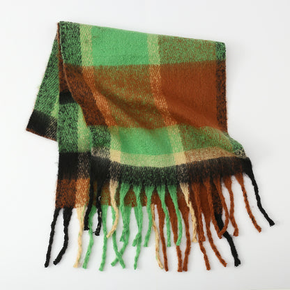 Cashmere Mohair Plaid Scarf