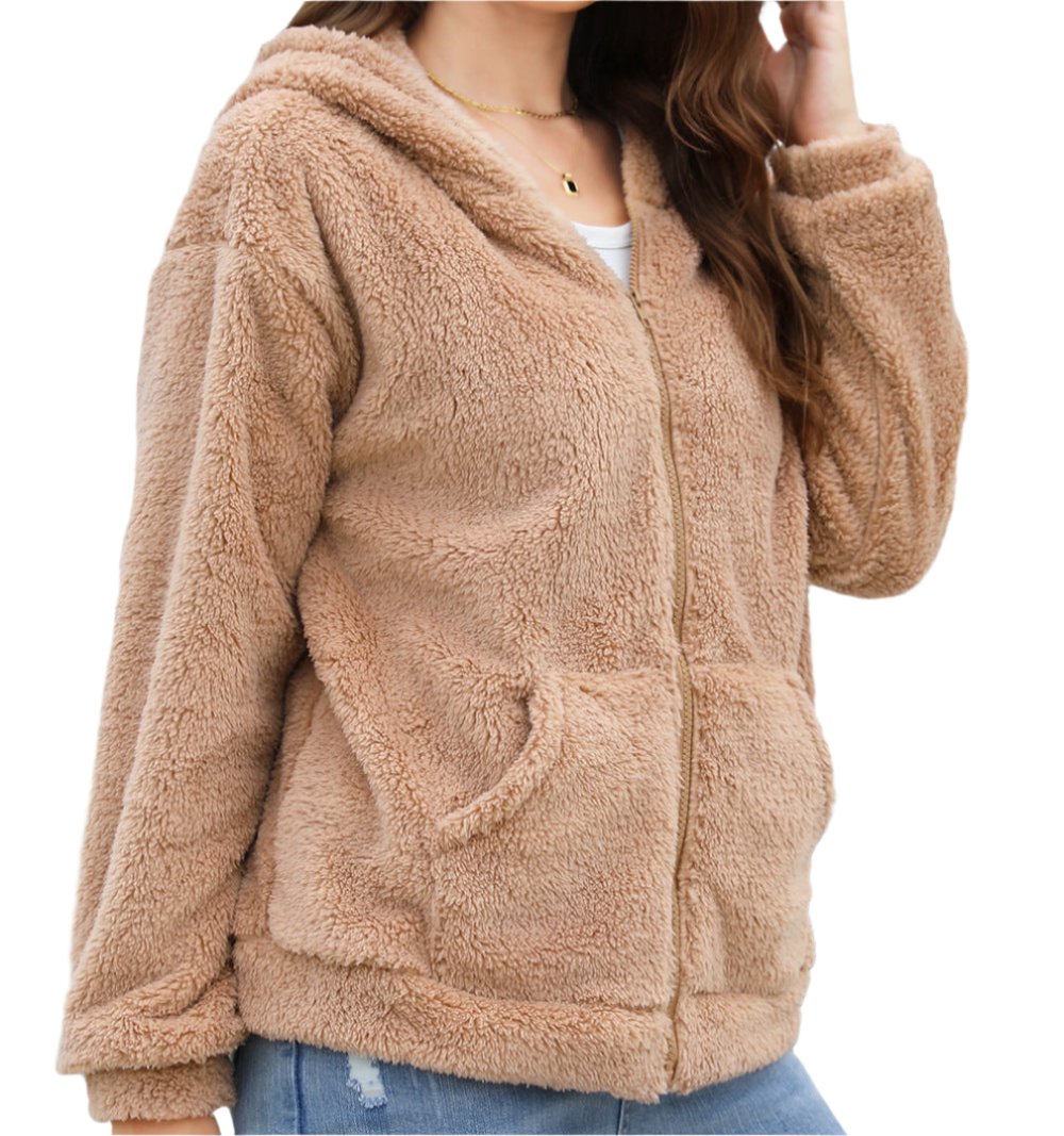 Casual Thickening Hooded Plush Coat