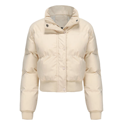 Cotton High Collar Padded Puffer Jacket