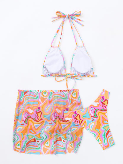 Printed Sexy Three Piece Bikini