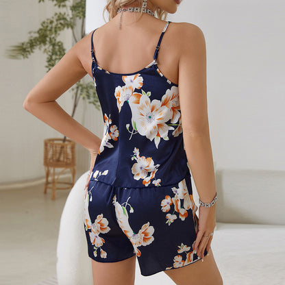 Sexy Floral Print Pajamas Set