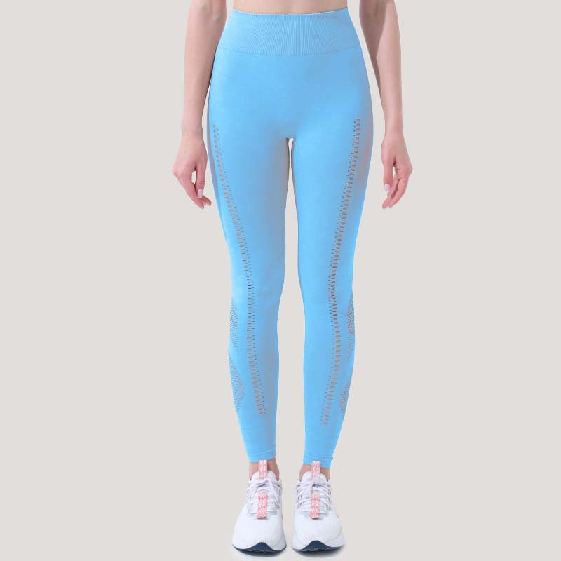 Mesh Solid Color Yoga High Waist Hip Lift Stretch Quick Drying Tights Exercise Workout Pants