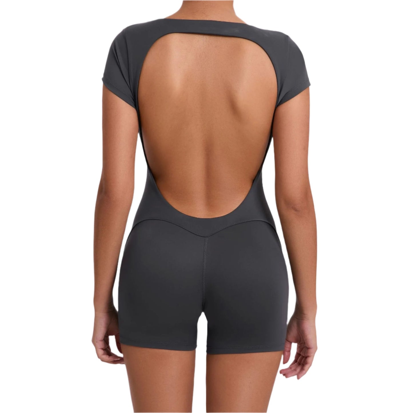 Workout Backless Hip Lift Belly Shaping Short Sleeve Yoga Romper