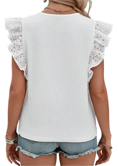 V-neck Flying Sleeves Top