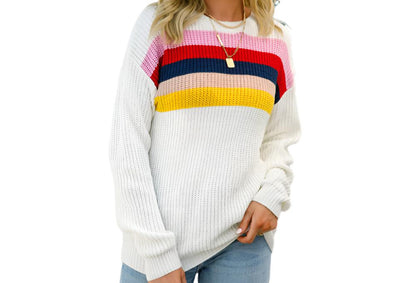 Stitching Color Pullover Sweater