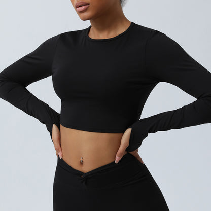 Yoga Twisted Short Long Sleeve Workout Top