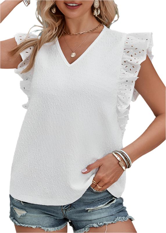 V-neck Flying Sleeves Top