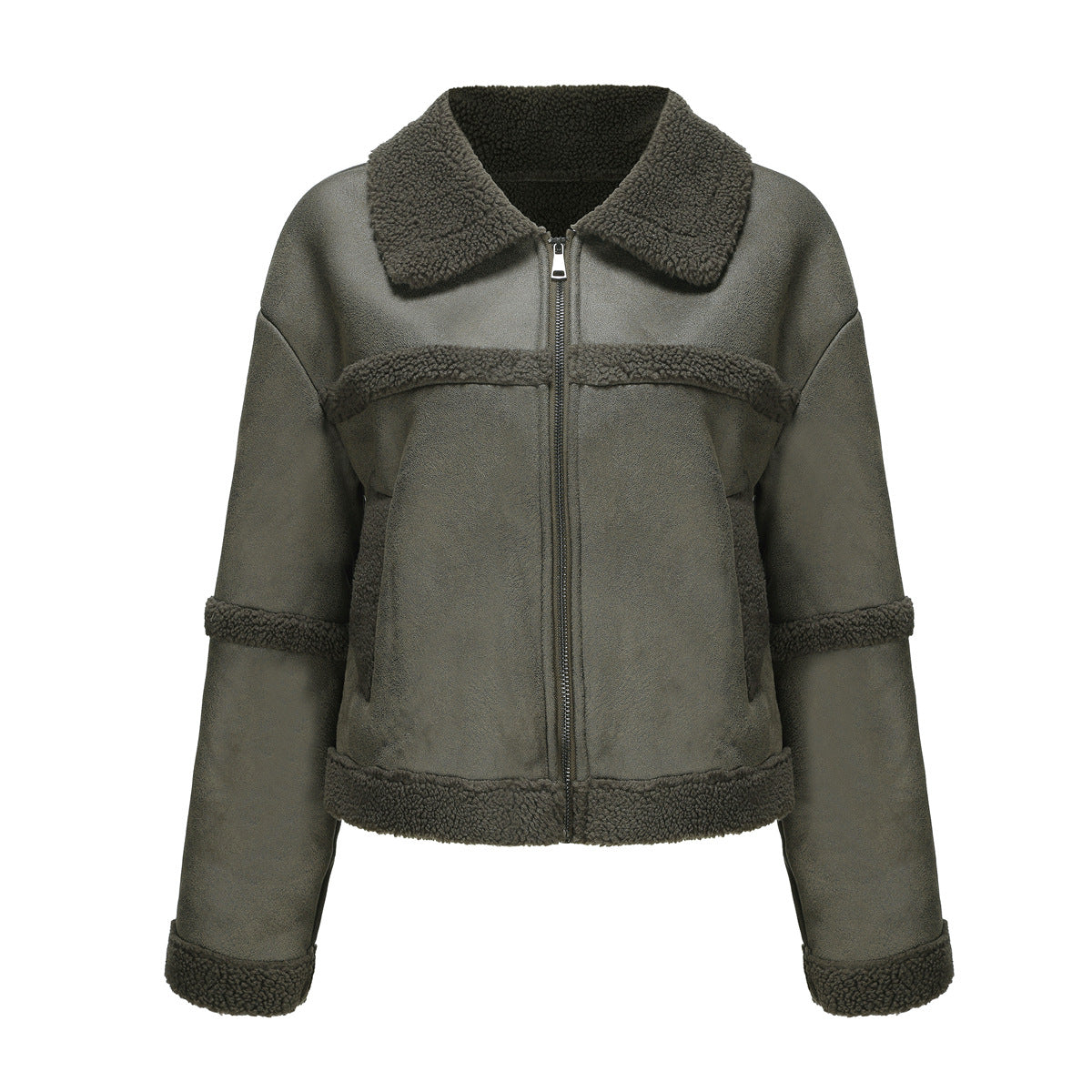 Suede Warm Fleece Leather Jacket