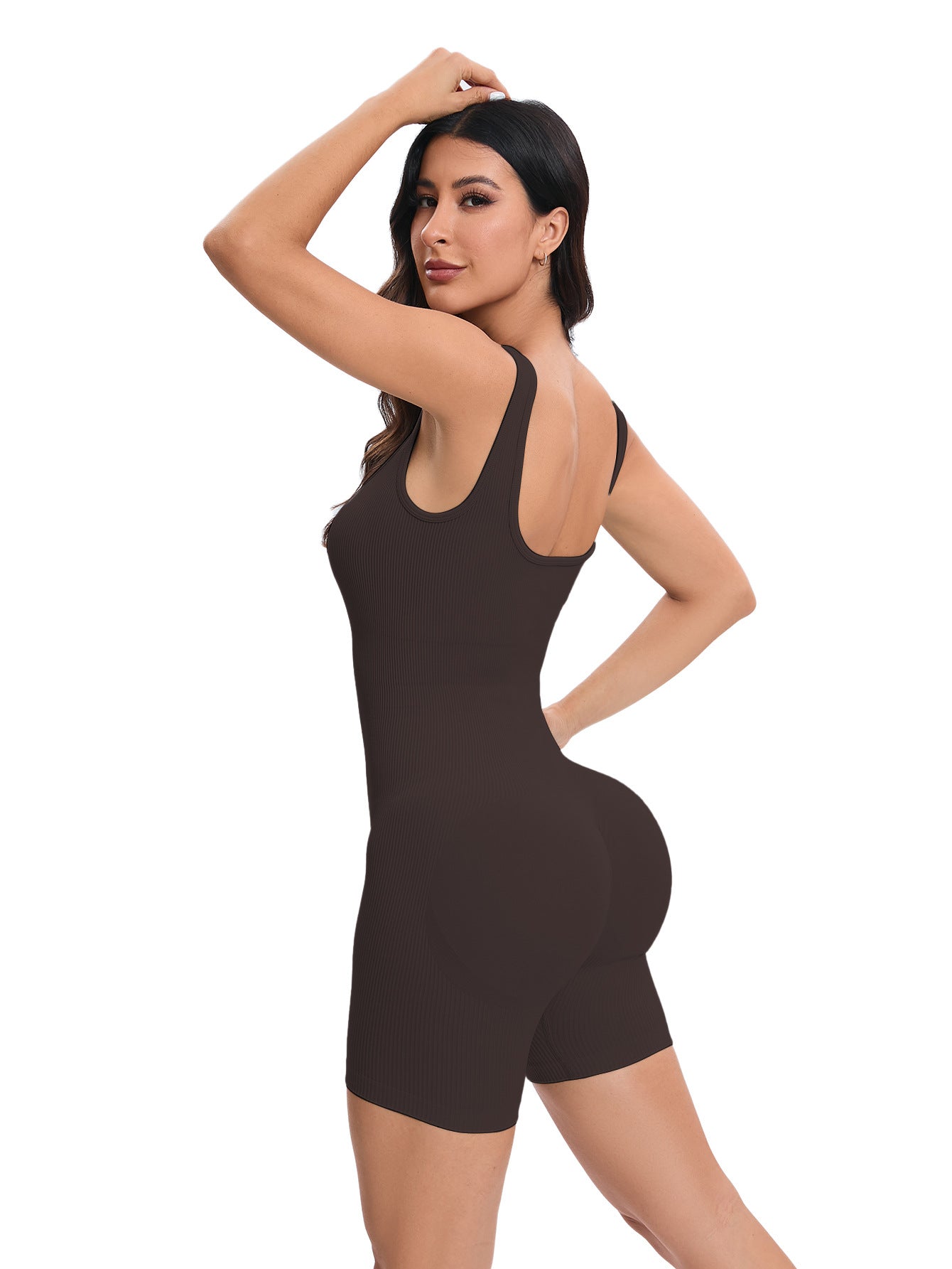 Sports Yoga Bodysuit Seamless Integrated Molding Quick Drying Breathable Slim Fit Peach Hip Romper