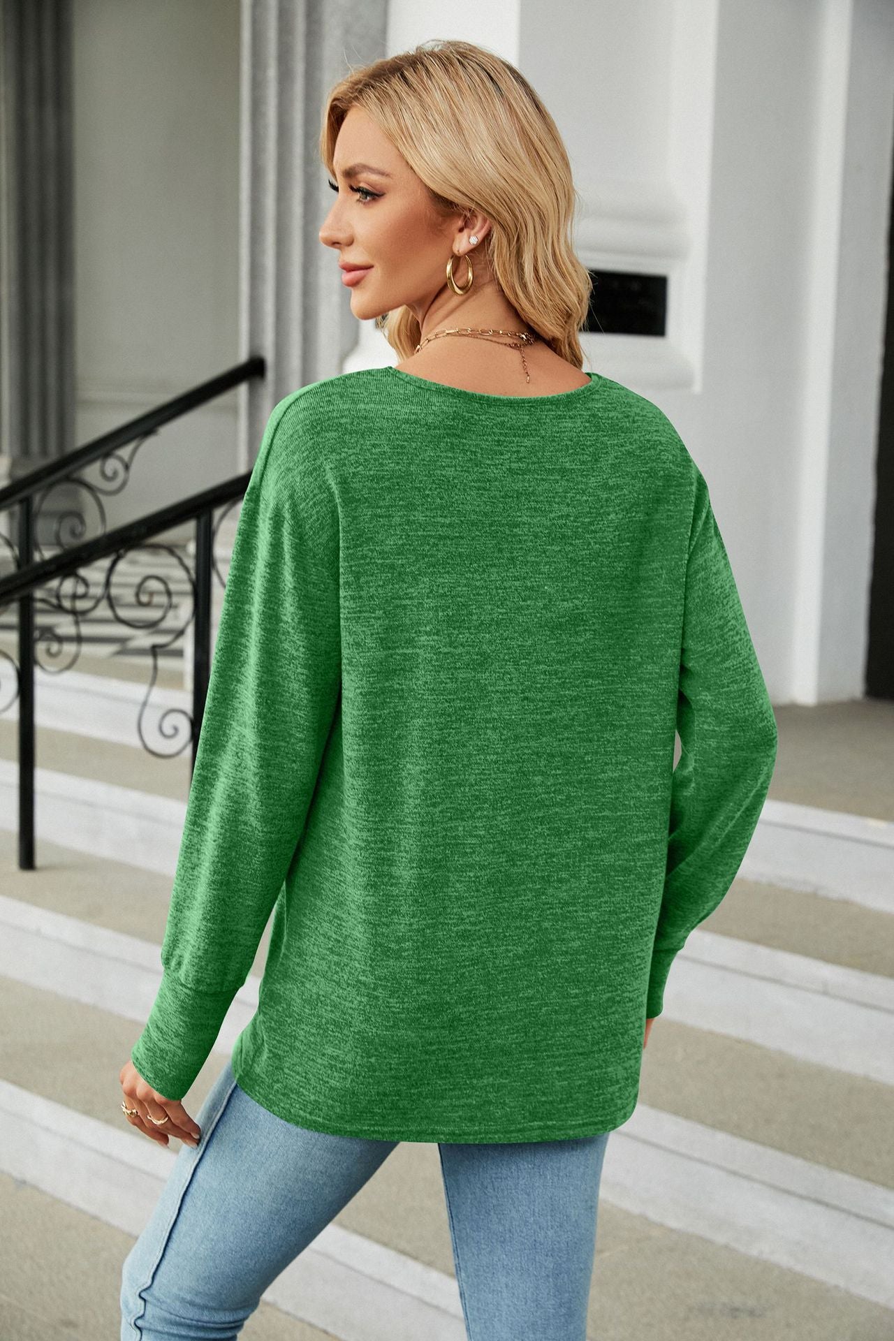 Solid Loose Casual Long Sleeves Top