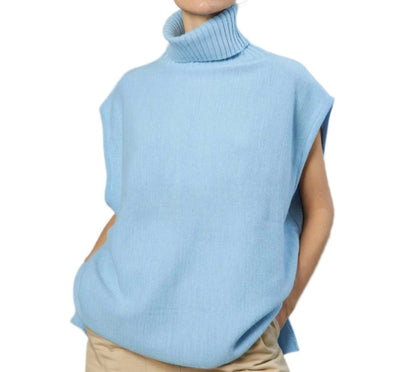 Turtleneck Sleeveless Casual Sweater