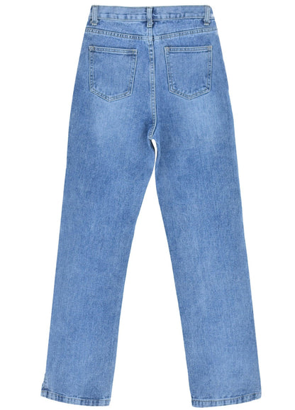 High-Waist Straight Leg Denim Jeans