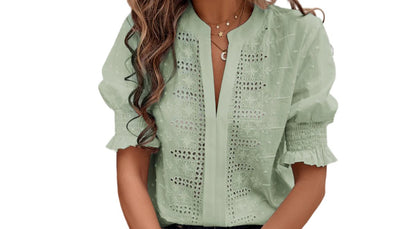 Casual Puff Sleeve Loose Fitting Top