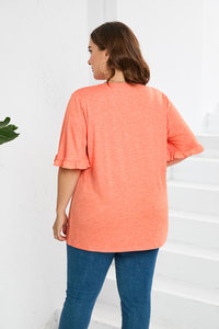 Plus Size Casual Pleated Loose Top