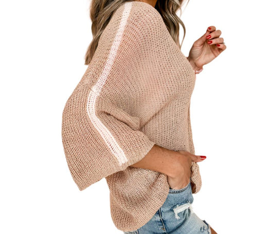 Three Quarter Sleeve Pullover Sweater