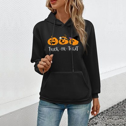 Halloween Pumpkin Printed Hoodie