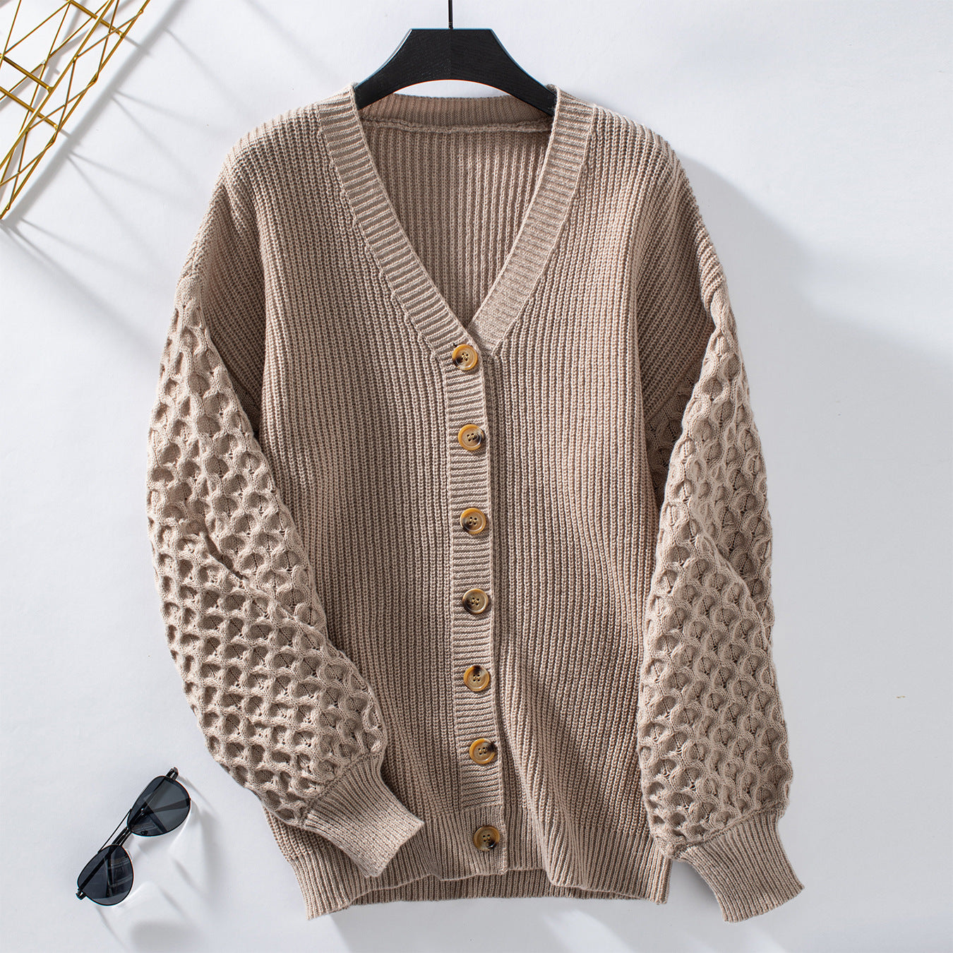 Knitted Retro Loose Long Sleeve Sweater Cardigan