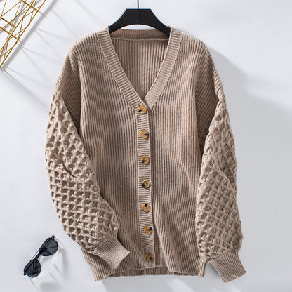 Knitted Retro Loose Long Sleeve Sweater Cardigan