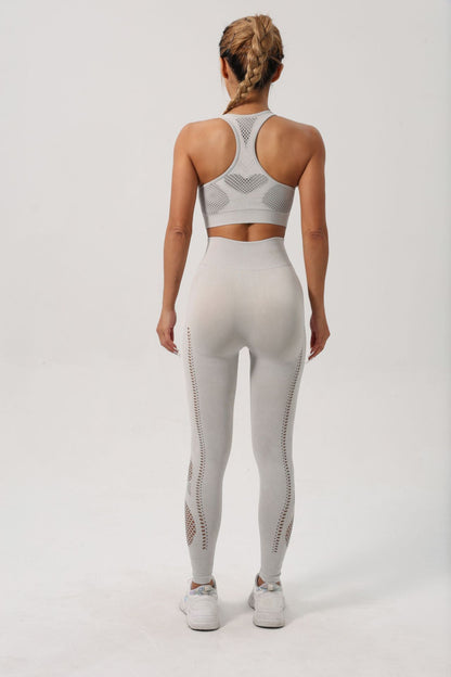 Stone Washed Seamless Knitted Yoga High-Grade Frosted Yoga Suit