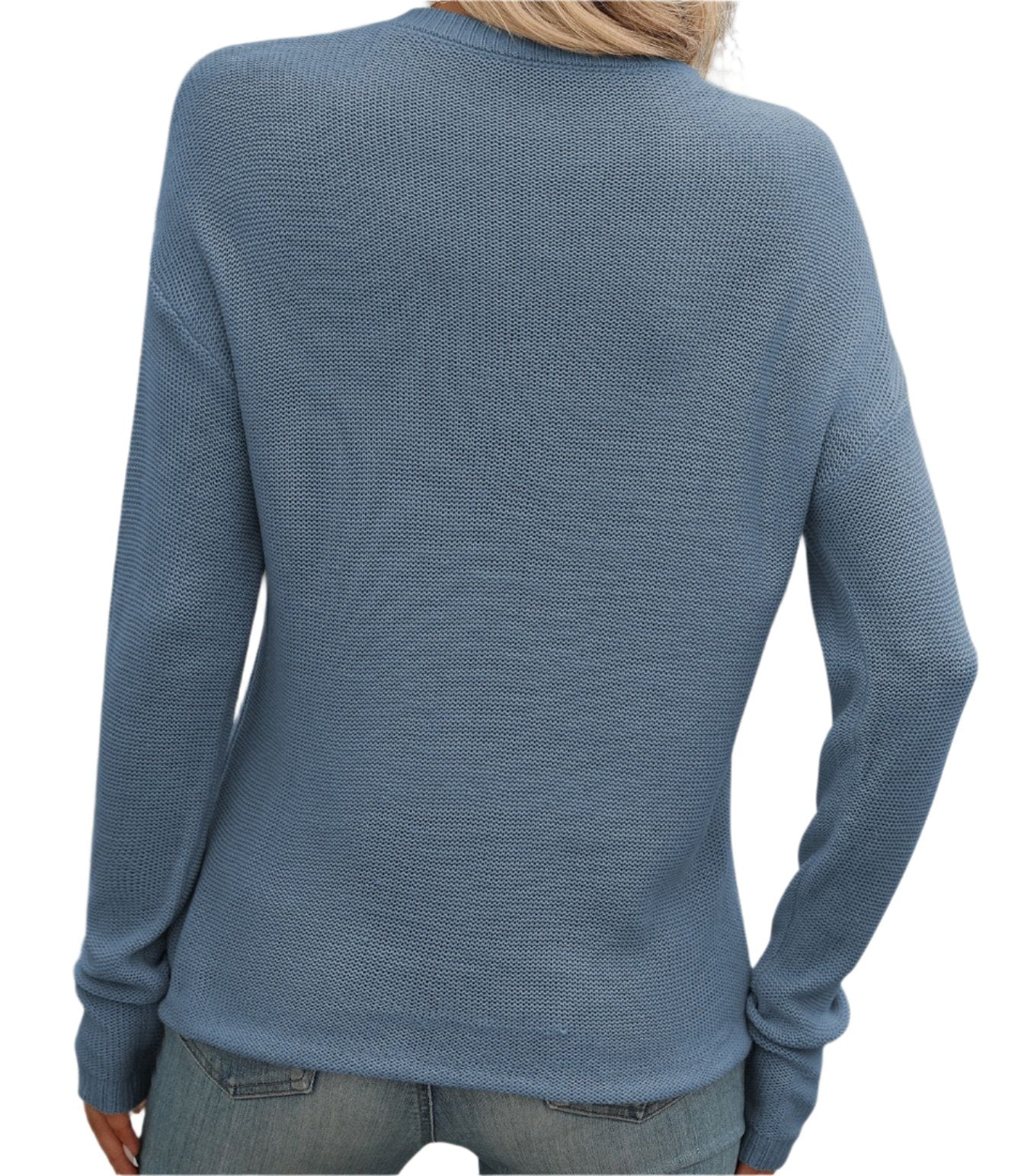 Long Sleeve Knitted Thick Needle Casual Sweater