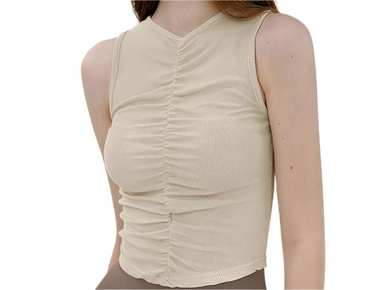 Vest Pleated Design Pilates Yoga Sports Top