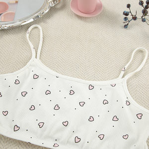 Heart Printing Comfortable Ruffled Pajamas Three-Piece Set