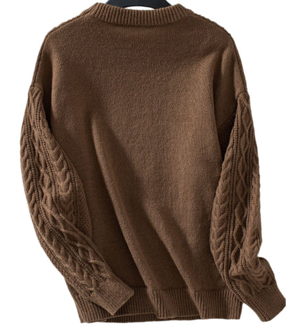 Twisted Cable Knit Pullover Sweater