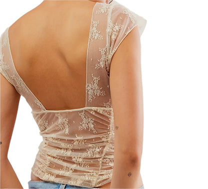 Sexy Floral Lace Backless Slim Fit Top