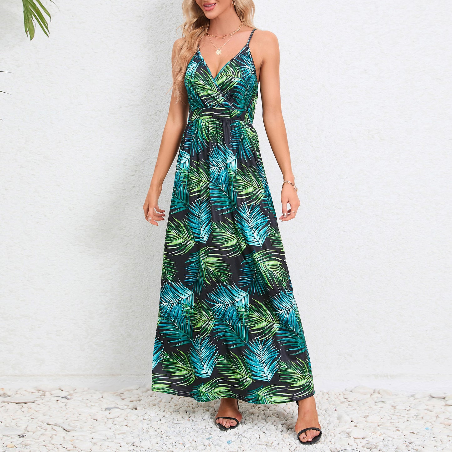 Sexy Strap Backless Slimming Maxi Dress