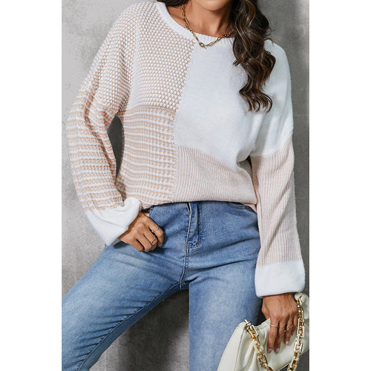 Knitted Color Block Sweater