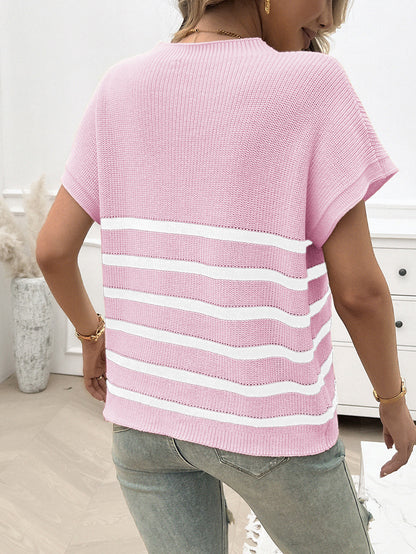 Striped Pocket Sweater Top