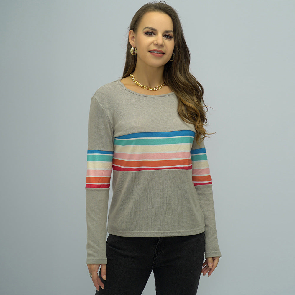 Rainbow Striped Long Sleeve Shirt