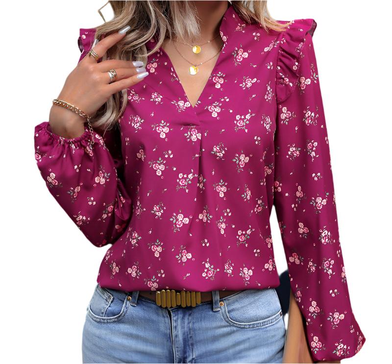 Floral Print Long Sleeved Shirt